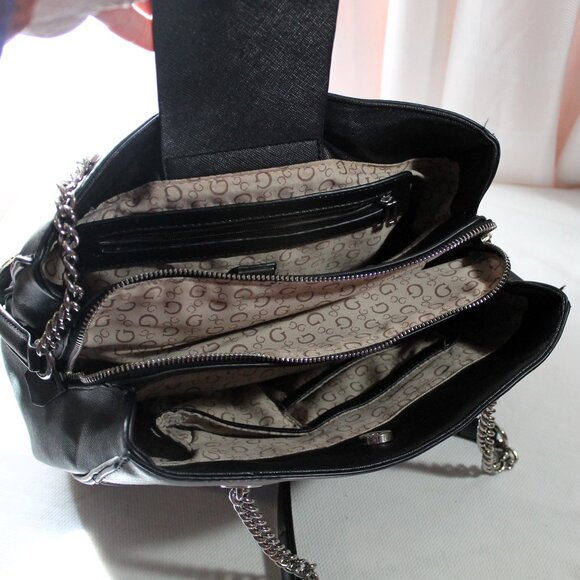 Guess Capra Colorblock Shoulder Bag, Satchel, Black & Gray - Picture 4 of 15